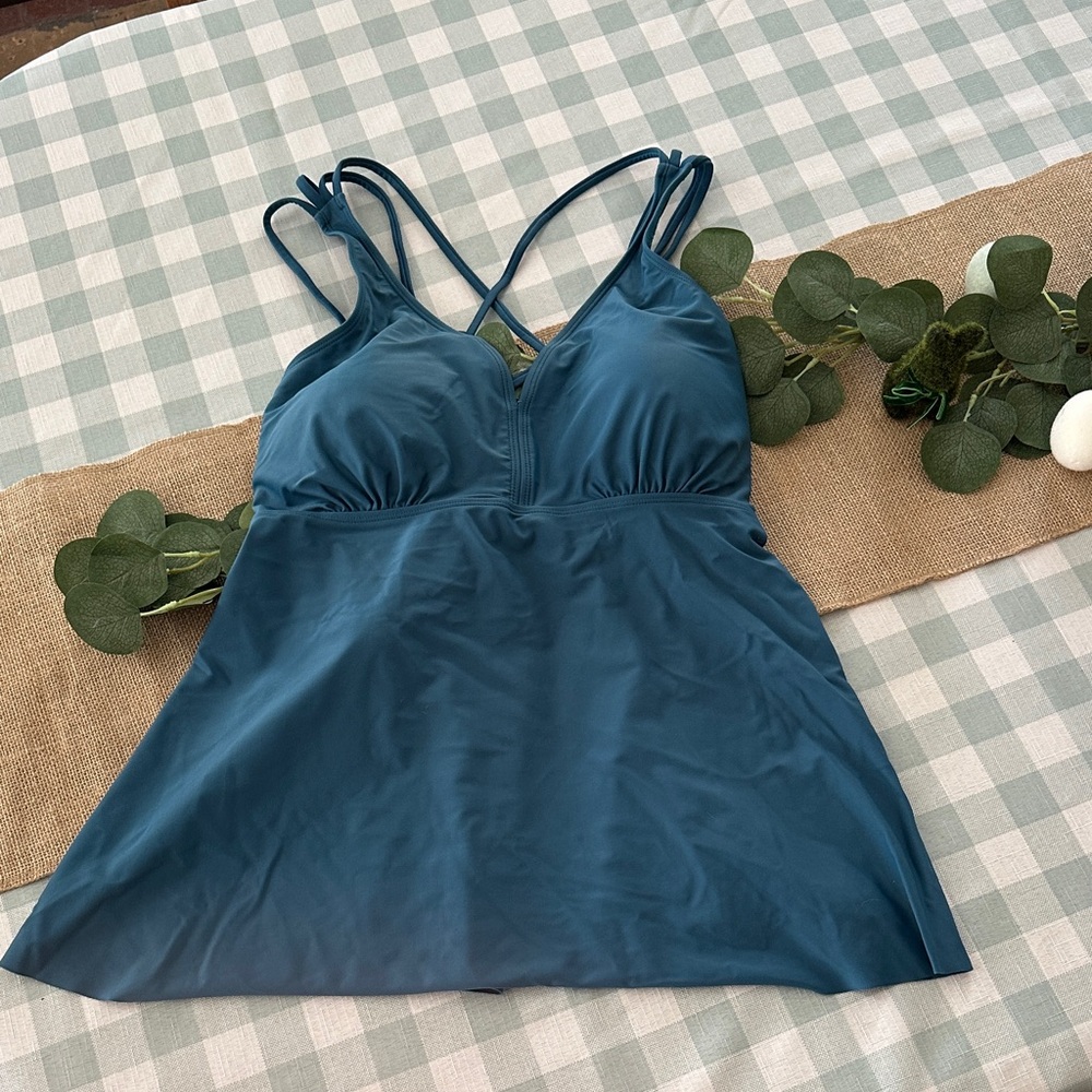 Teal Blue Swim Tankini Top